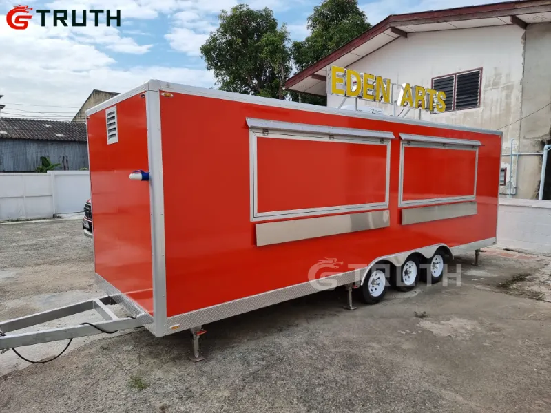 Thai kunde lanserer en pizza- og grillvirksomhet med en 6,7 m rød mathenger fra Qingdao Truth Technology