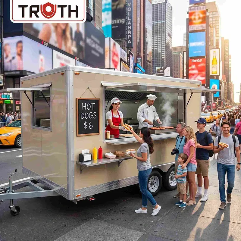 Square Hot Dog Food Truck Trailer til salgs